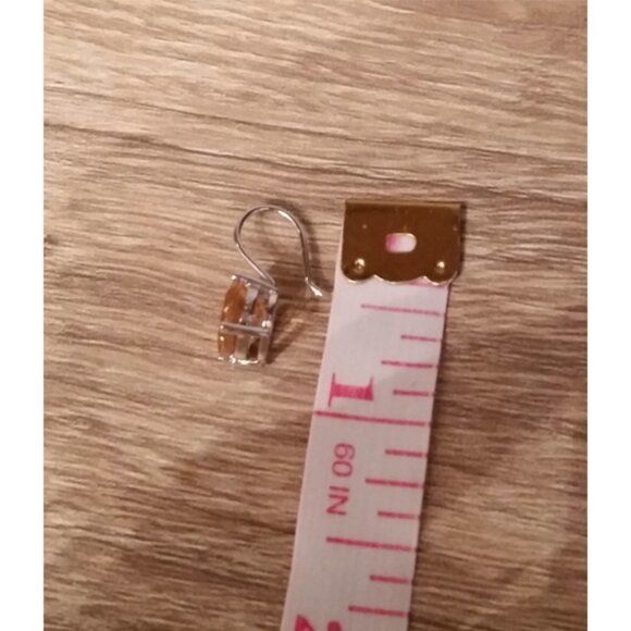 STERLING silver 925 yellow gemstone sparkle stone earrings fine jewelry classy. - Picture 3 of 4